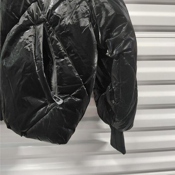 Noize Black Quilted Puffer Jacket Women's Small Vegan Winter Ski Coat Cozycore - Picture 8 of 16